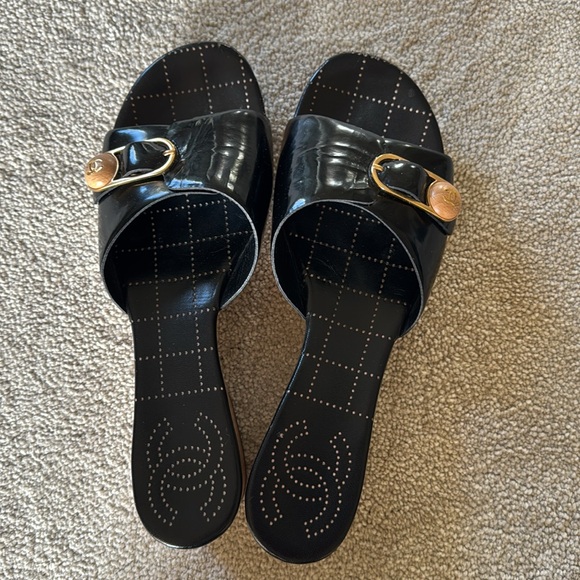 Chanel Vintage CC Clog Sandals / Size 10B - Picture 5 of 11